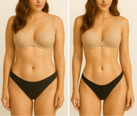 antes e depois da lipoaspiração